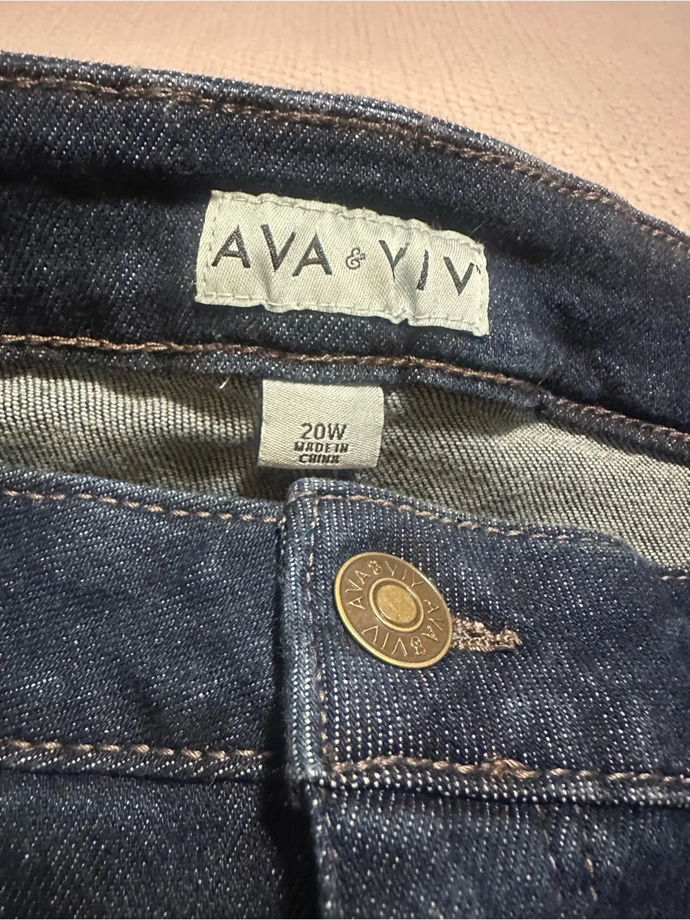 Women’s plus size 20W Ava & Viv Dark Blue Distressed Rolled Hem Jean Shorts